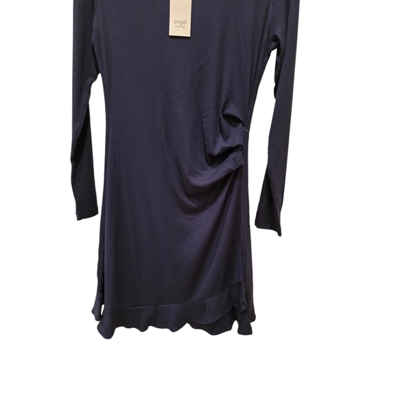 NWT Angel Maternity Long Sleeves Frilled End Bodycon Dress. Navy Blue. Size M - Picture 7 of 14